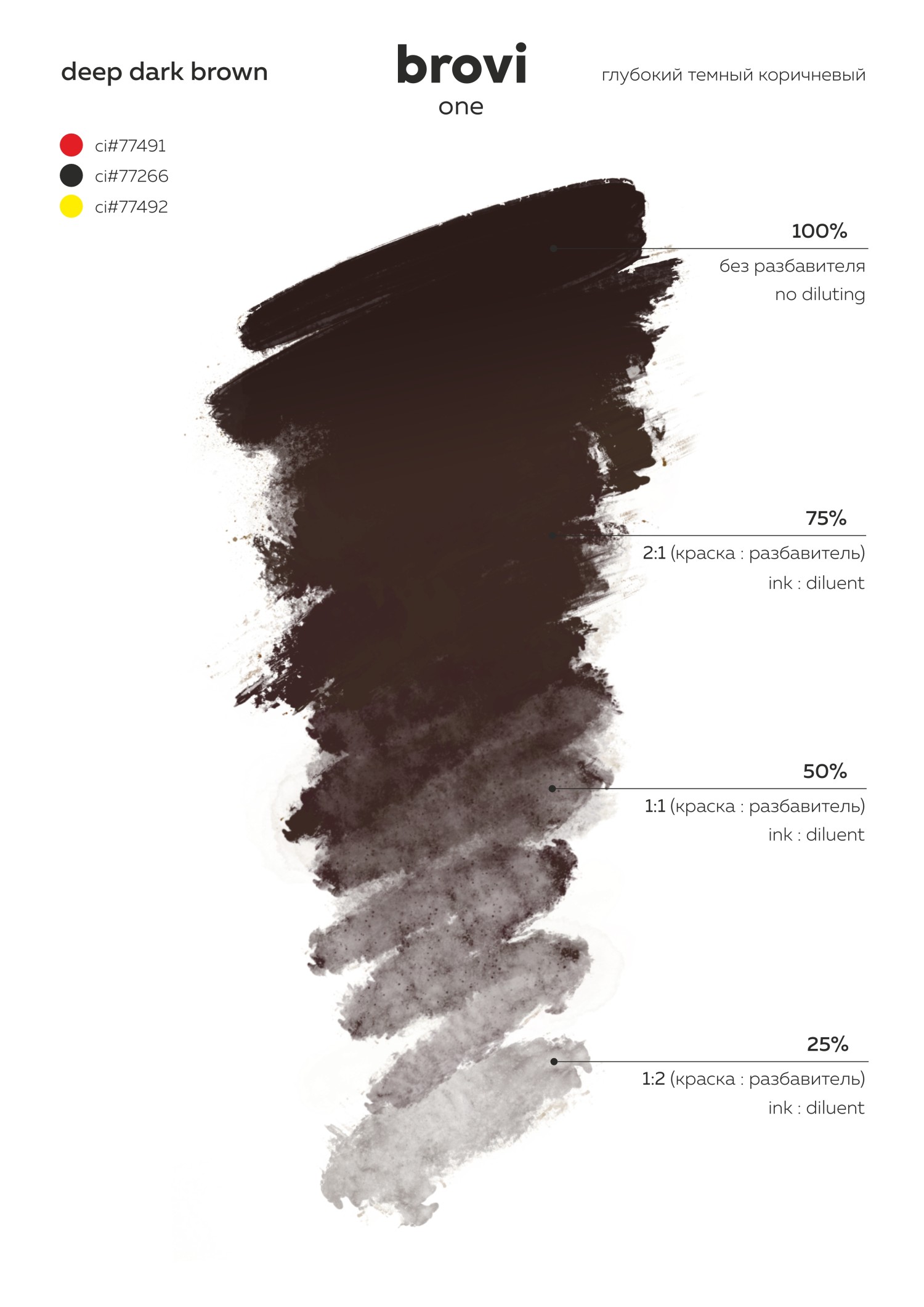 BROVI წარბის პიგმენტი deep dark brown